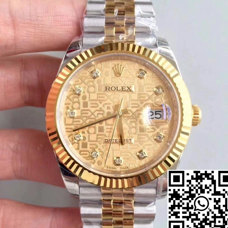 EW Datejust Gold 41MM Rolex Textured Factory Dial Diamond-studded 126333-0003 1217